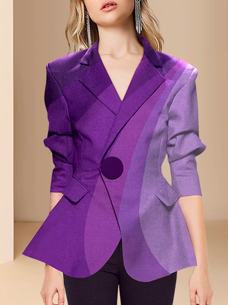 

Urban Ombre Lapel Collar Blazer, Purple, Blazers