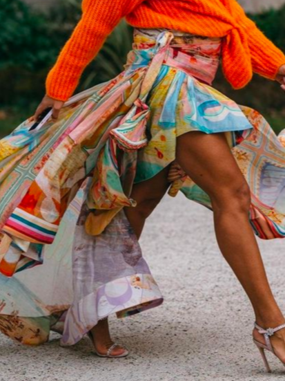 

Casual Random Print Skirt, As picture, Skirts