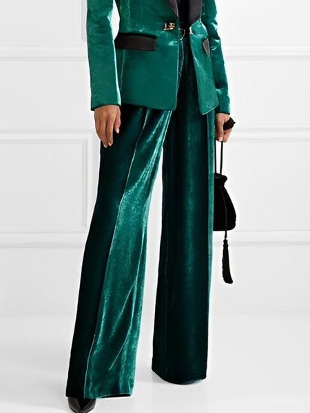 

Urban Plain Loose Pants, Green, Pants