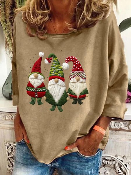 

Three Dwarfs Santa Claus Casual Sweatshirt, Khaki, Hoodies&Sweatshirts