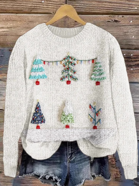 Crew Neck Loose Christmas Casual Sweatshirt, Color3, Hoodies&Sweatshirts