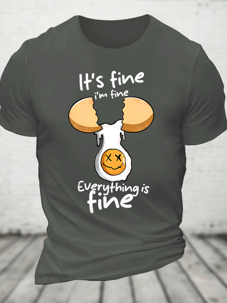 Everything Is Fine Cotton T-Shirt, Deep gray, T-shirts