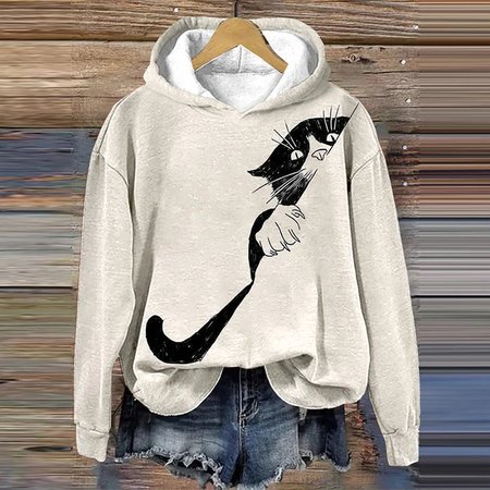 

Casual Hoodie Floral Sweatshirt, White, Hoodies & Sweatshirts