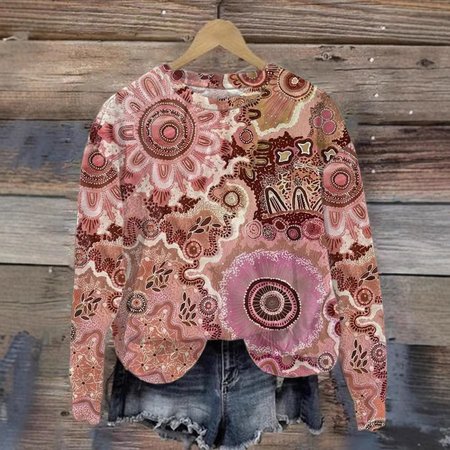 

Casual Fox and flowers Print Crew Neck Sweatshirt, Coffee, Hoodies & Sweatshirts