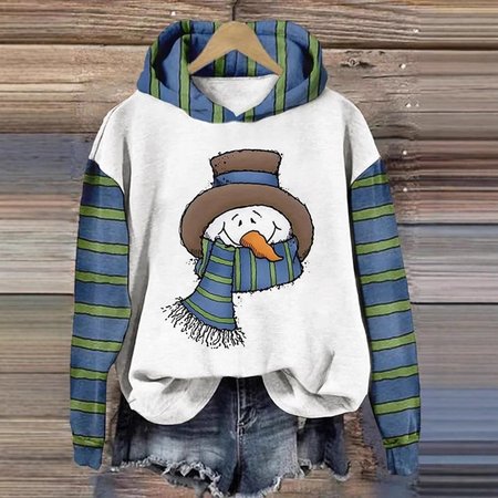Casual Hoodie Floral Sweatshirt, White, Hoodies & Sweatshirts
