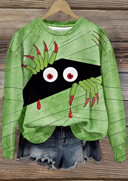 

Women's Funny Christmas Print Crew Neck Sweatshirt, Aqua, Hoodies&Sweatshirts