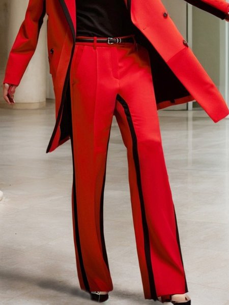 

Color Block Urban Pants, Reddish black, Pants