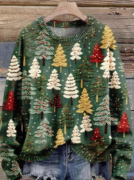 

Casual Crew Neck Floral Sweatshirt, Green, Hoodies & Sweatshirts