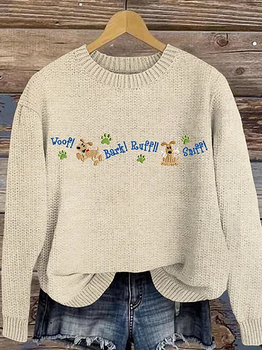 

Casual Crew Neck Animal Sweatshirt, Khaki, Hoodies & Sweatshirts
