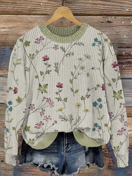 

Casual Crew Neck Floral Sweatshirt, Multicolor, Hoodies & Sweatshirts