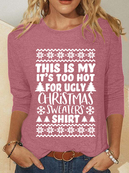 

This Is My It's Too Hot For Ugly Christmas Sweaters Shirt Casual Long Sleeve Shirt, Watermelon, Long sleeves