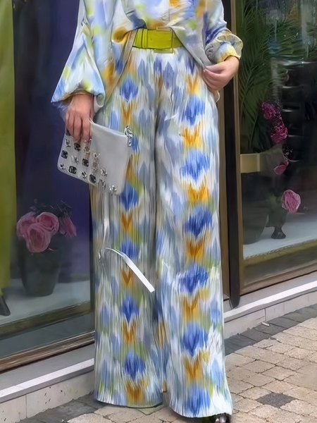 Wide leg Elegant Pants With No Belt, As picture, Pants