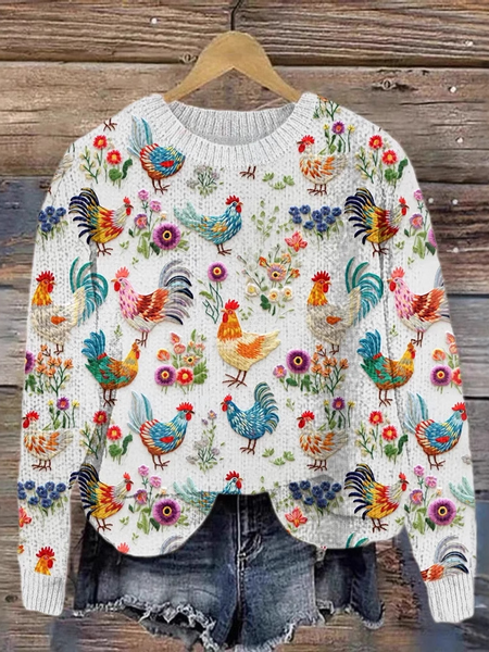 Casual Crew Neck Turkey Sweatshirt, White, Hoodies & Sweatshirts