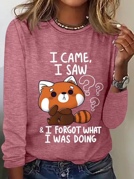 

Forgetful Red Panda Casual Long Sleeve Shirt, Watermelon, Long sleeves