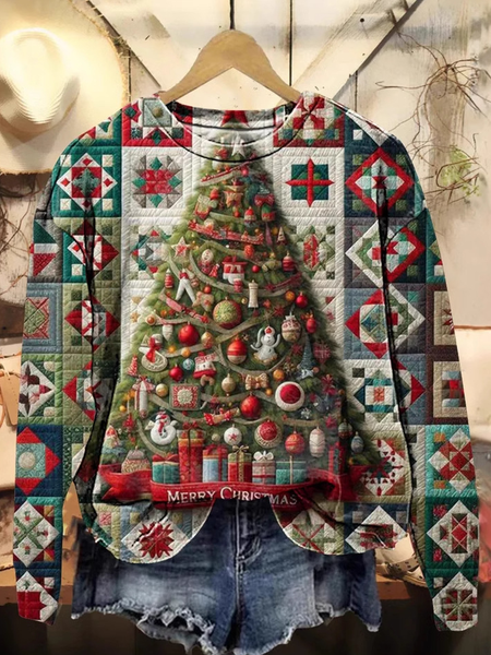 

Casual Crew Neck Christmas Tree Sweatshirt, Color3, Hoodies & Sweatshirts