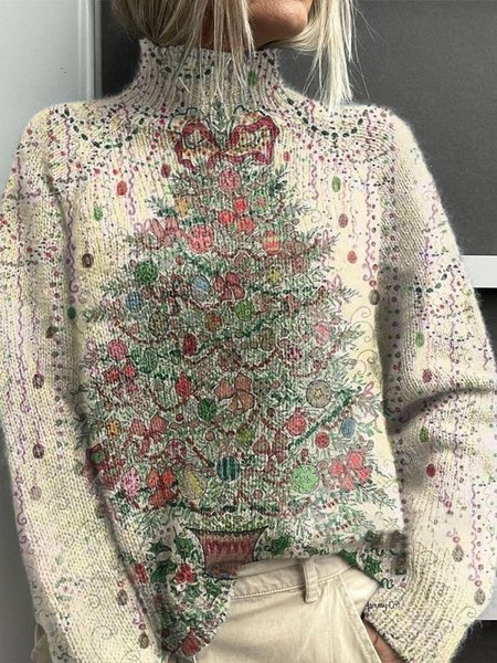 

Women's Turtleneck Christmas Casual Spring/Fall Long Sleeve Sweatshirt, Multicolor, Sweatshirts & Hoodies