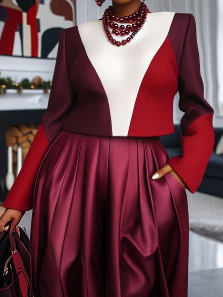 

Geometric Urban Loosen Crop Blouse, As picture, Blouses and Shirts