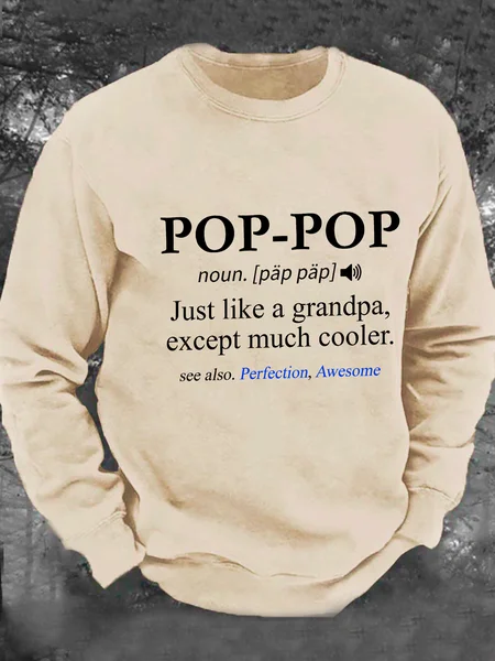 

Pop-Pop Definition Grandpa Men's Casual Sweatshirt, Khaki, Hoodies&Sweatshirts