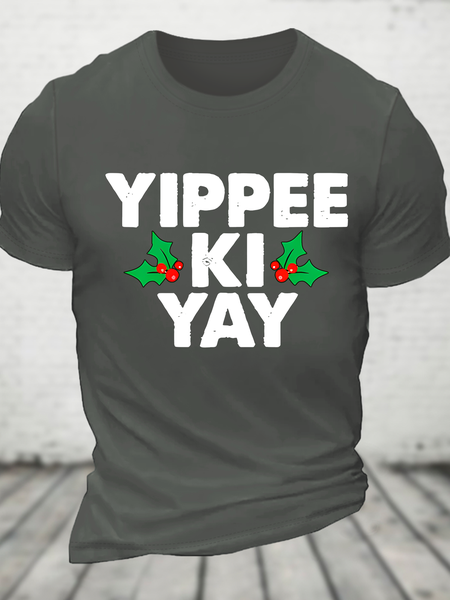 

Yippee-Ki-Yay Cotton T-Shirt, Deep gray, T-shirts