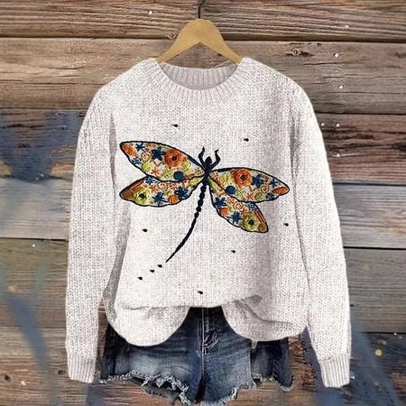 

Casual Crew Neck Floral Sweatshirt, White, Hoodies & Sweatshirts