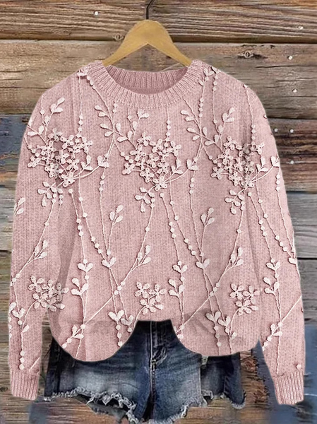 

Casual Crew Neck Floral Sweatshirt, Color3, Hoodies & Sweatshirts