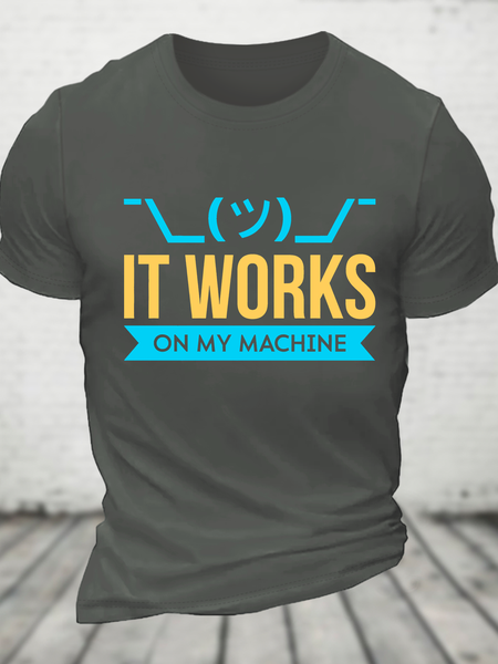 

It Works On My Machine Cotton T-Shirt, Deep gray, T-shirts