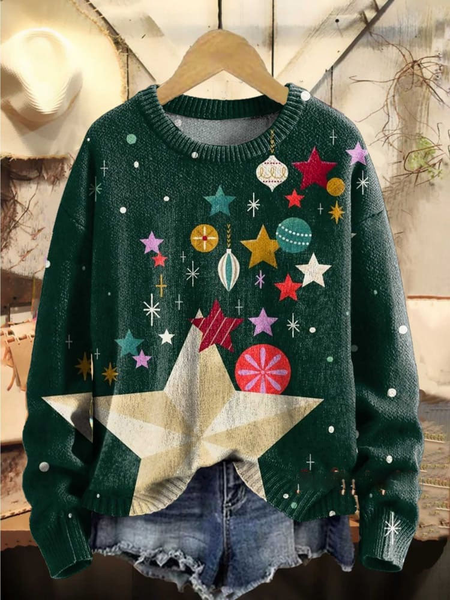 

Casual Crew Neck Christmas Sweatshirt, Green, Hoodies & Sweatshirts