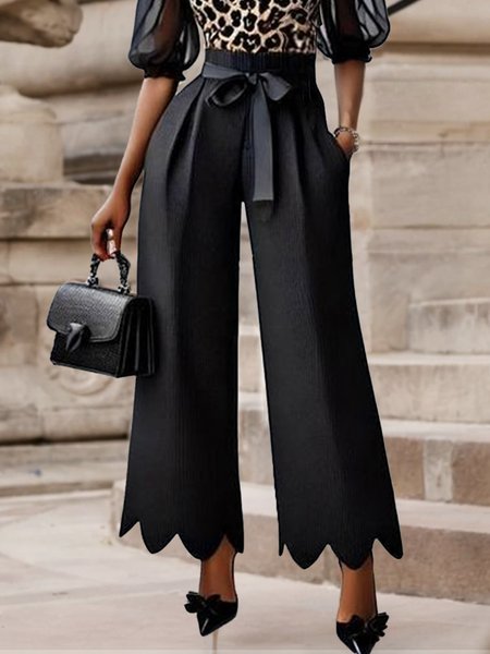 

Urban Fashion Pants With Belt, Black, Pants