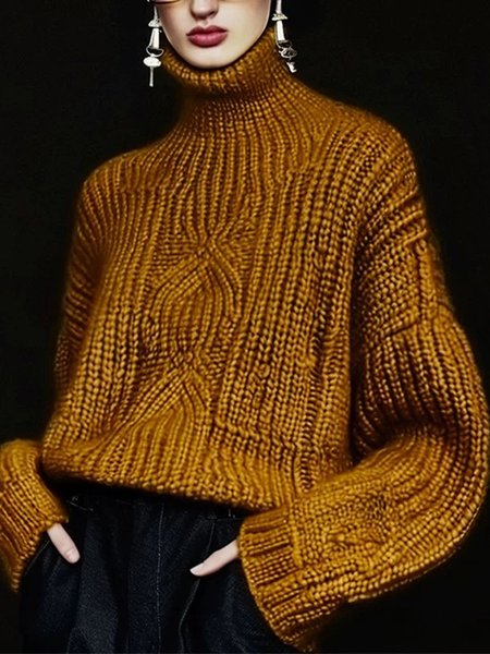 

Loose Raglan Sleeve Plain Casual Sweater, As picture, Pullovers