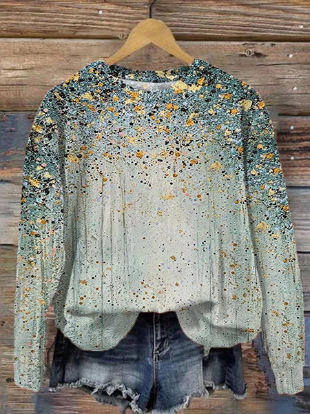 

Casual Crew Neck Floral Sweatshirt, Green, Hoodies & Sweatshirts