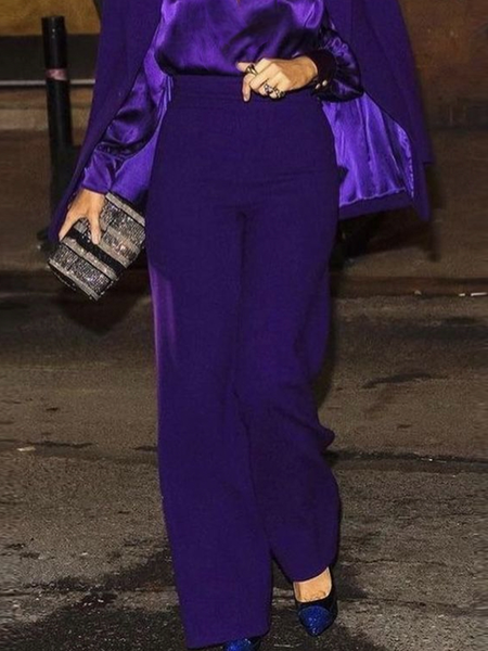 Urban Plain Fashion Pants, Purple, Pants