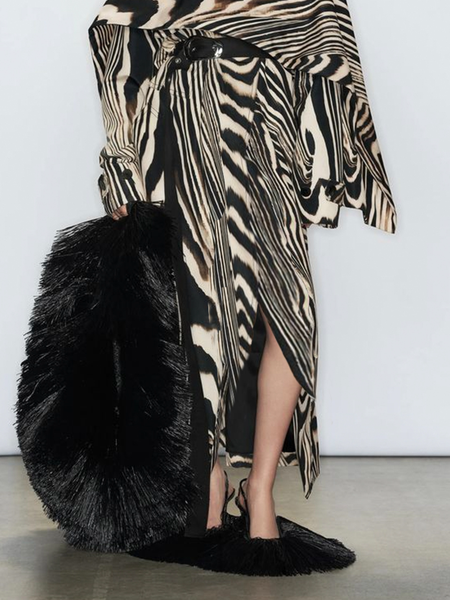 

Leopard Urban Loose Skirt With No Belt, As picture, Skirts