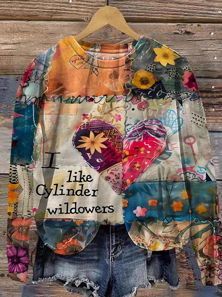 

Casual Crew Neck Floral Sweatshirt, Multicolor, Hoodies & Sweatshirts