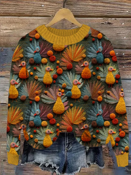 

Casual Crew Neck Turkey Sweatshirt, Multicolor, Hoodies & Sweatshirts