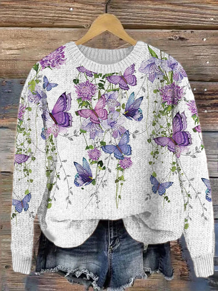 

Casual Crew Neck Floral Sweatshirt, White, Hoodies & Sweatshirts
