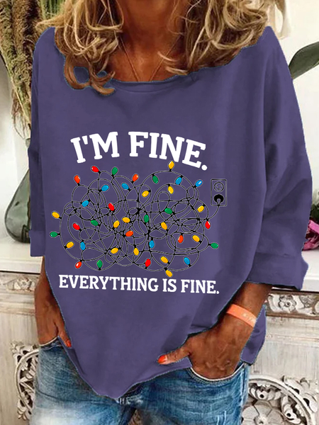 

I'm Fine Casual Sweatshirt, Deep purple, Hoodies&Sweatshirts