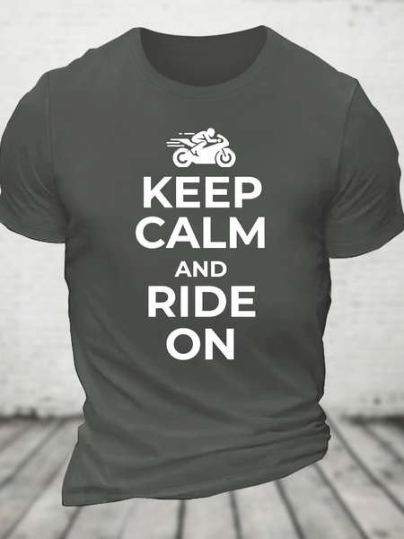 

Keep Calm And Ride On Cotton T-Shirt, Deep gray, T-shirts