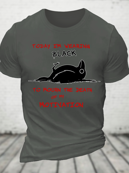 Today I'm Wearing Black Cotton T-Shirt, Deep gray, T-shirts