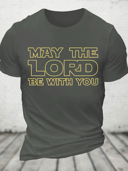 May The Lord Be With You Cotton T-Shirt, Deep gray, T-shirts