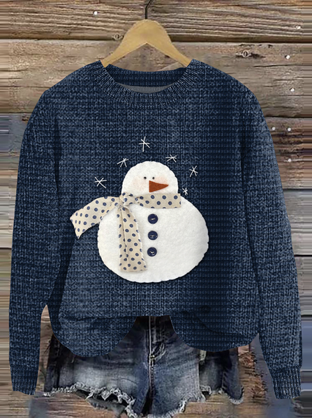 

Christmas snowman casual and comfortable sweater, Dark blue, Sweaters