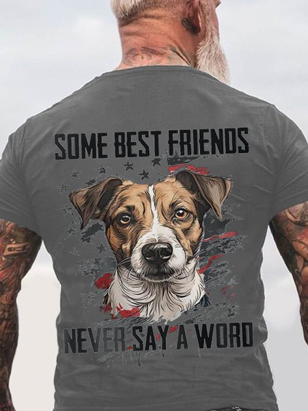 

Some Best Friends Never Say A Word JACK RUSSELL Cotton T-shirt, Dark gray, T-shirts