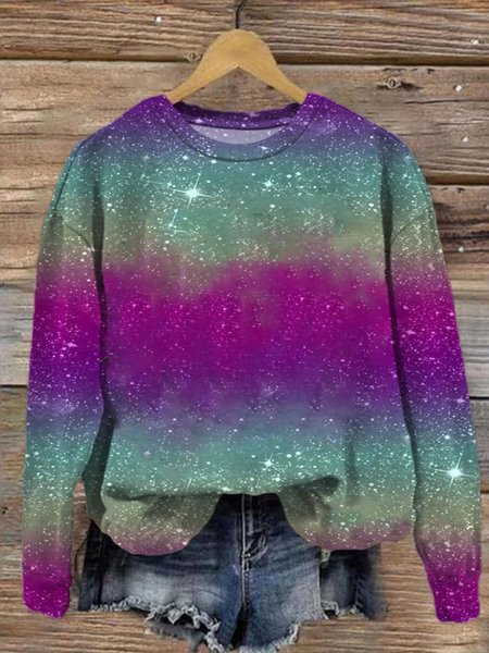 

Women's Crew Neck Color Block Casual Spring/Fall Long Sleeve Sweatshirt, Purple, Sweatshirts & Hoodies
