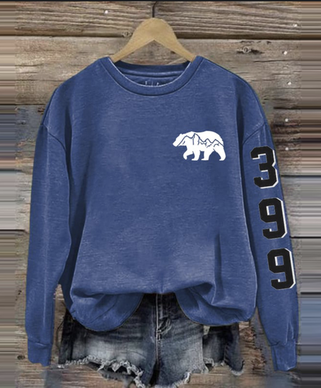 Casual Hoodie Text Letters Hoodie, Blue, Hoodies & Sweatshirts