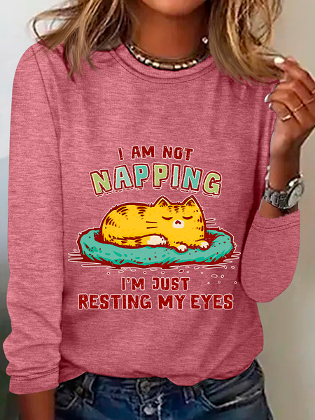 

Just Resting My Eyes Casual Long Sleeve Shirtw, Watermelon, Long sleeves