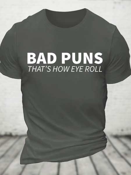 

Bad Puns That's How Eye Roll Cotton T-Shirt, Deep gray, T-shirts