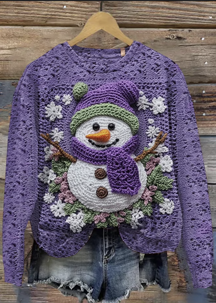 

Women Wool/Knitting Animal Long Sleeve Comfy Casual Sweater, Purple, Sweaters