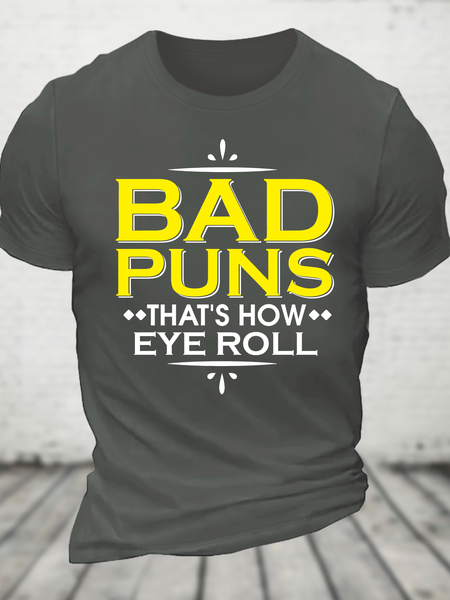 

Punny Bad Puns, That's How Eye Roll Funny Pun Cotton T-Shirt, Deep gray, T-shirts