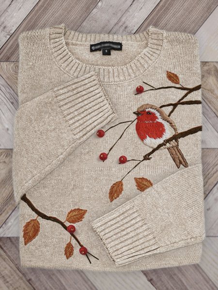 

Women Wool/Knitting Animal Long Sleeve Comfy Casual Sweater, Khaki, Sweaters