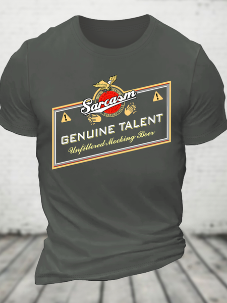 

Sarcasm - Genuine Talent Cotton T-Shirt, Deep gray, T-shirts