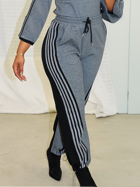 

Casual Color Block Sweatpants & Joggers, Gray, Pants